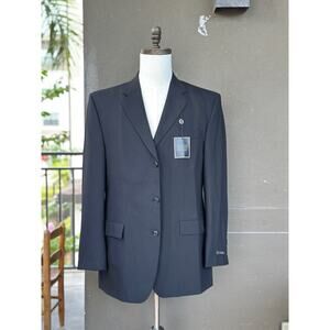NWT Macy’s Alfani Men’s 40 Regular Black 100% Wool Blazer Jacket Sport Coat NEW